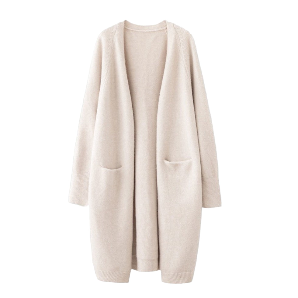 Kvinners Lang Cardigan med Åpen Front 0
