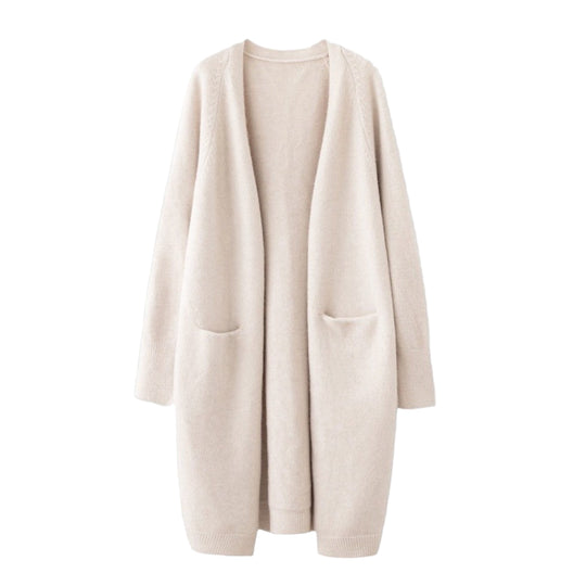 Kvinners Lang Cardigan med Åpen Front 0