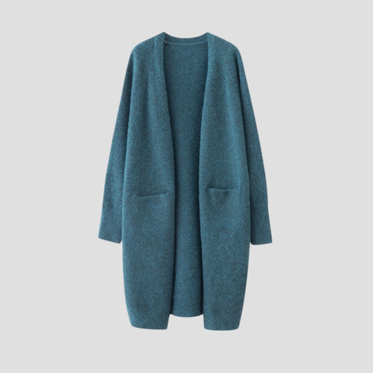 Kvinners Lang Cardigan med Åpen Front 6