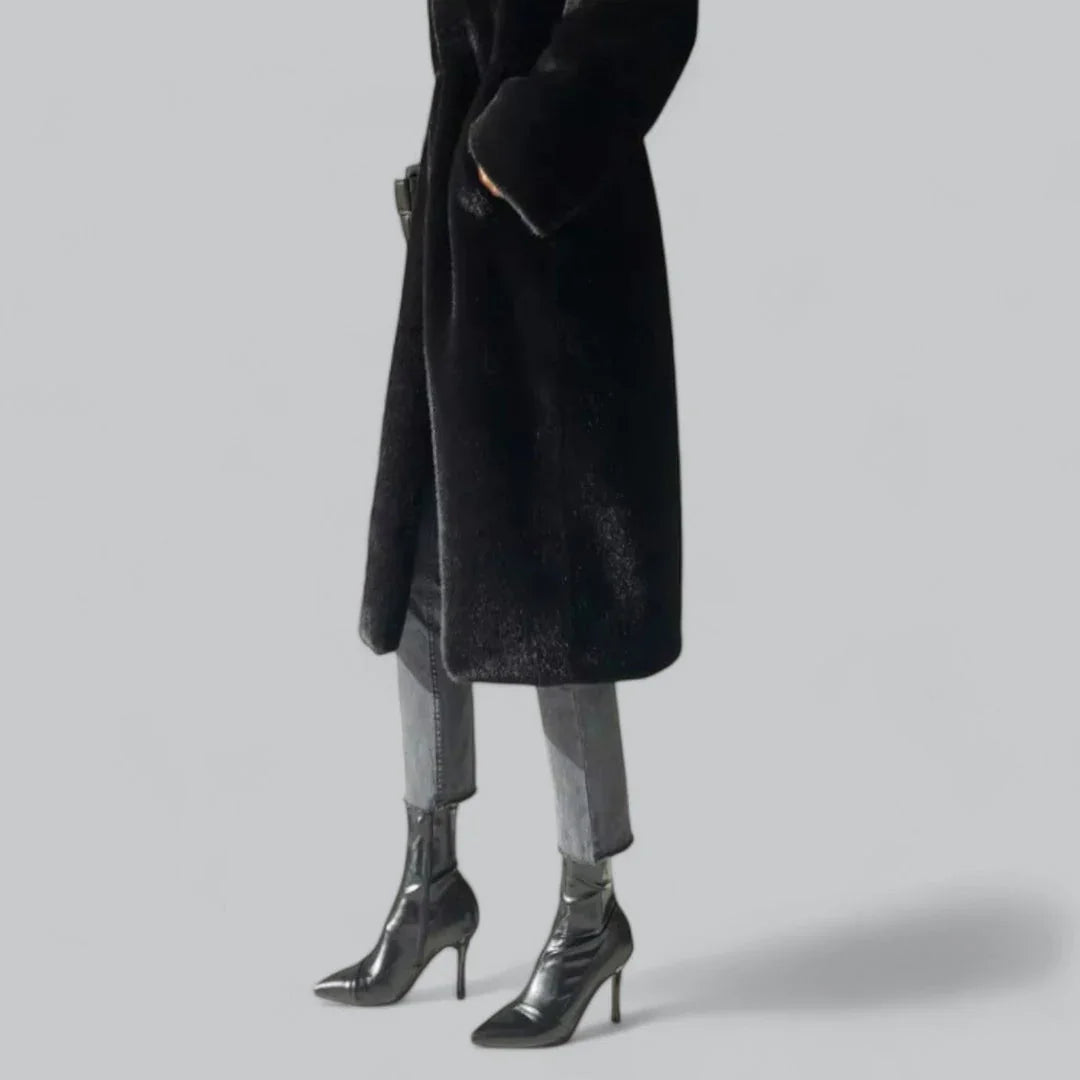 Kvinners Lang Frakk Med Skjult Knappelukking 6