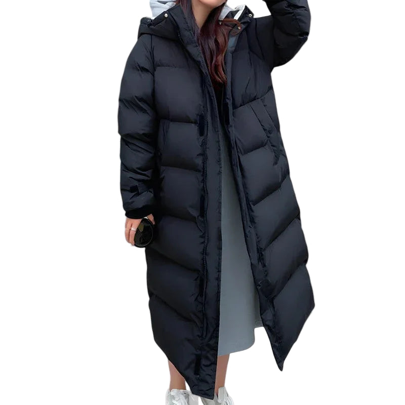 Kvinners Lange Pufferparka Vanntett 0