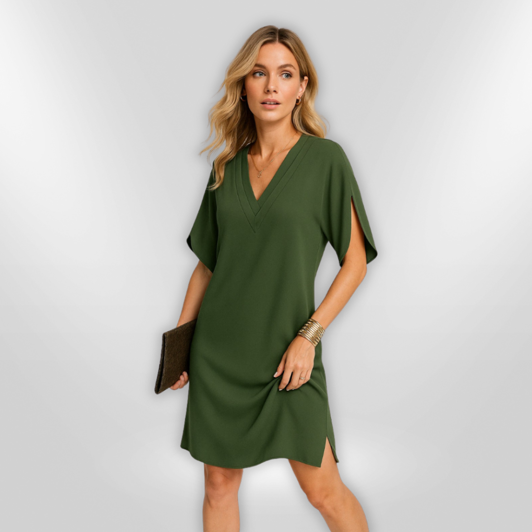 Kvinners Maxi Kjole Drapert Design Lett Pustende Stoff 1