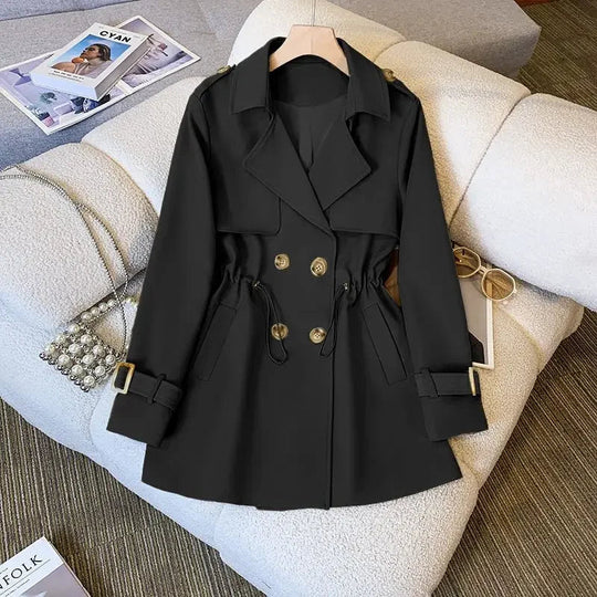 Kvinners Middels Lengde Trench Coat Moderne 4