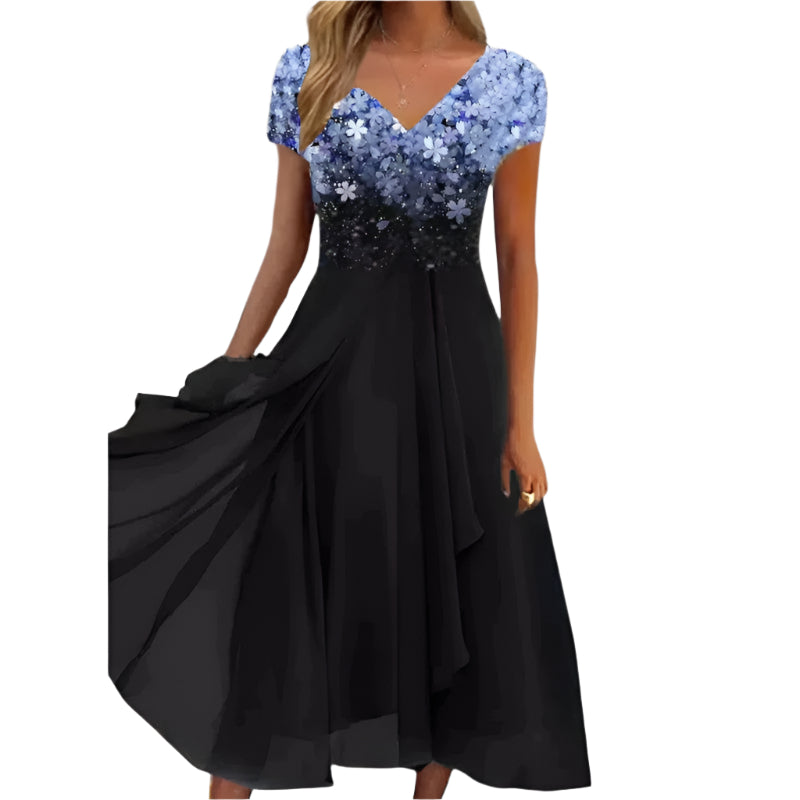 Kvinners Midi Kjole Blomstermønster Chiffon 0