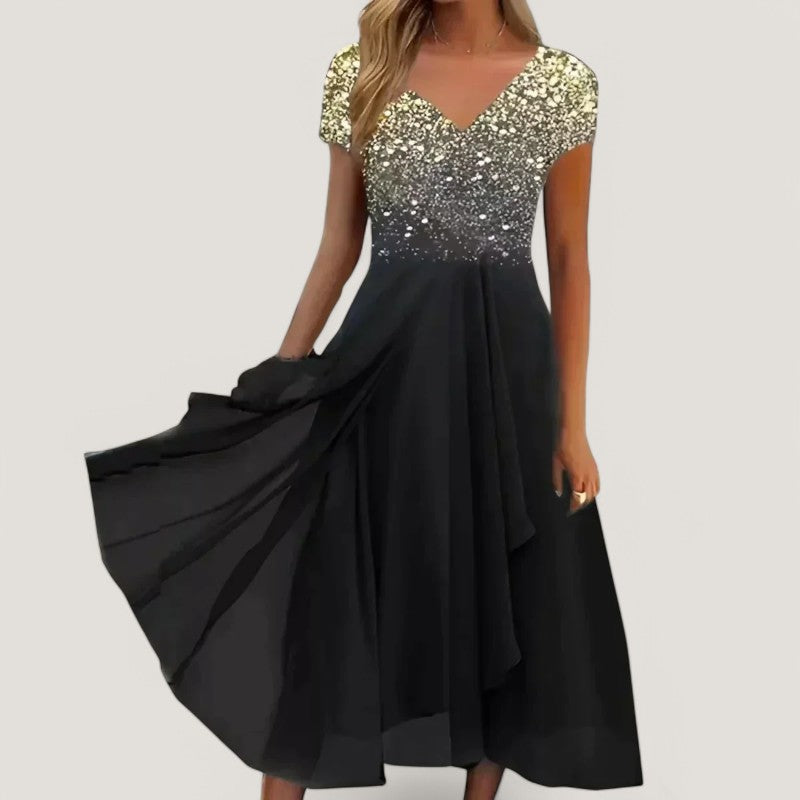Kvinners Midi Kjole Blomstermønster Chiffon 2