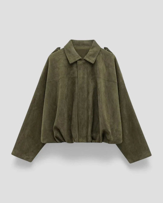 Kvinners Oversized Bomberjakke med Glidelås 1