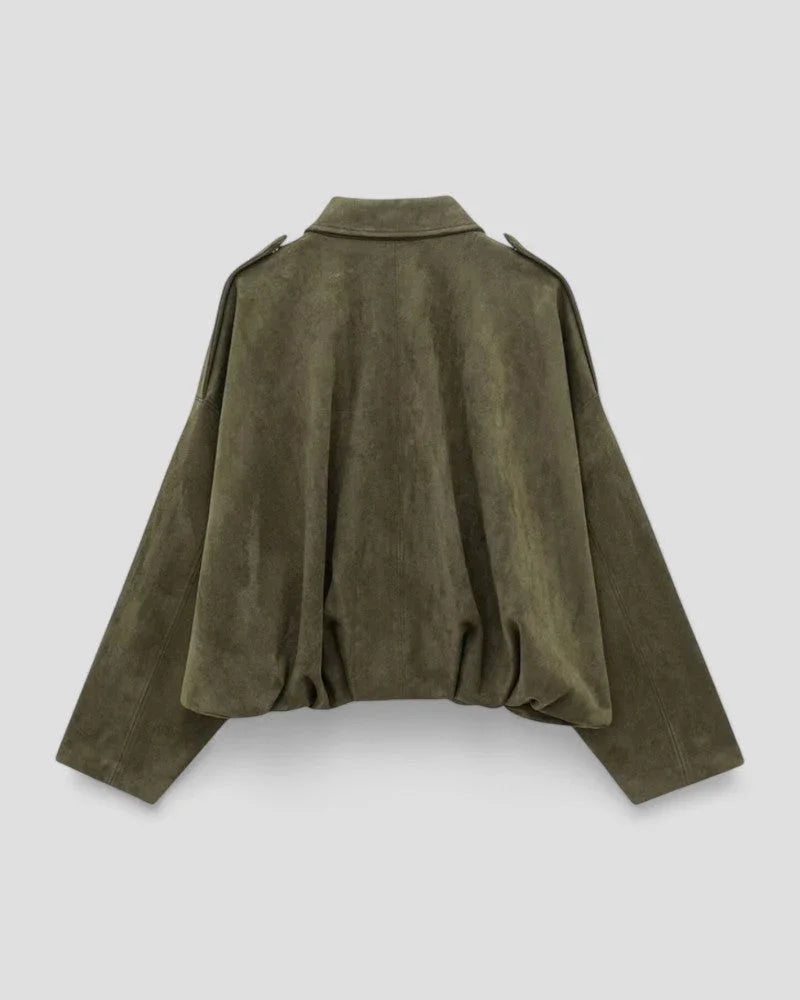 Kvinners Oversized Bomberjakke med Glidelås 2