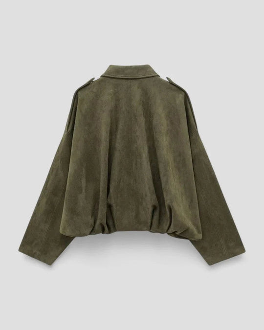 Kvinners Oversized Bomberjakke med Glidelås 2