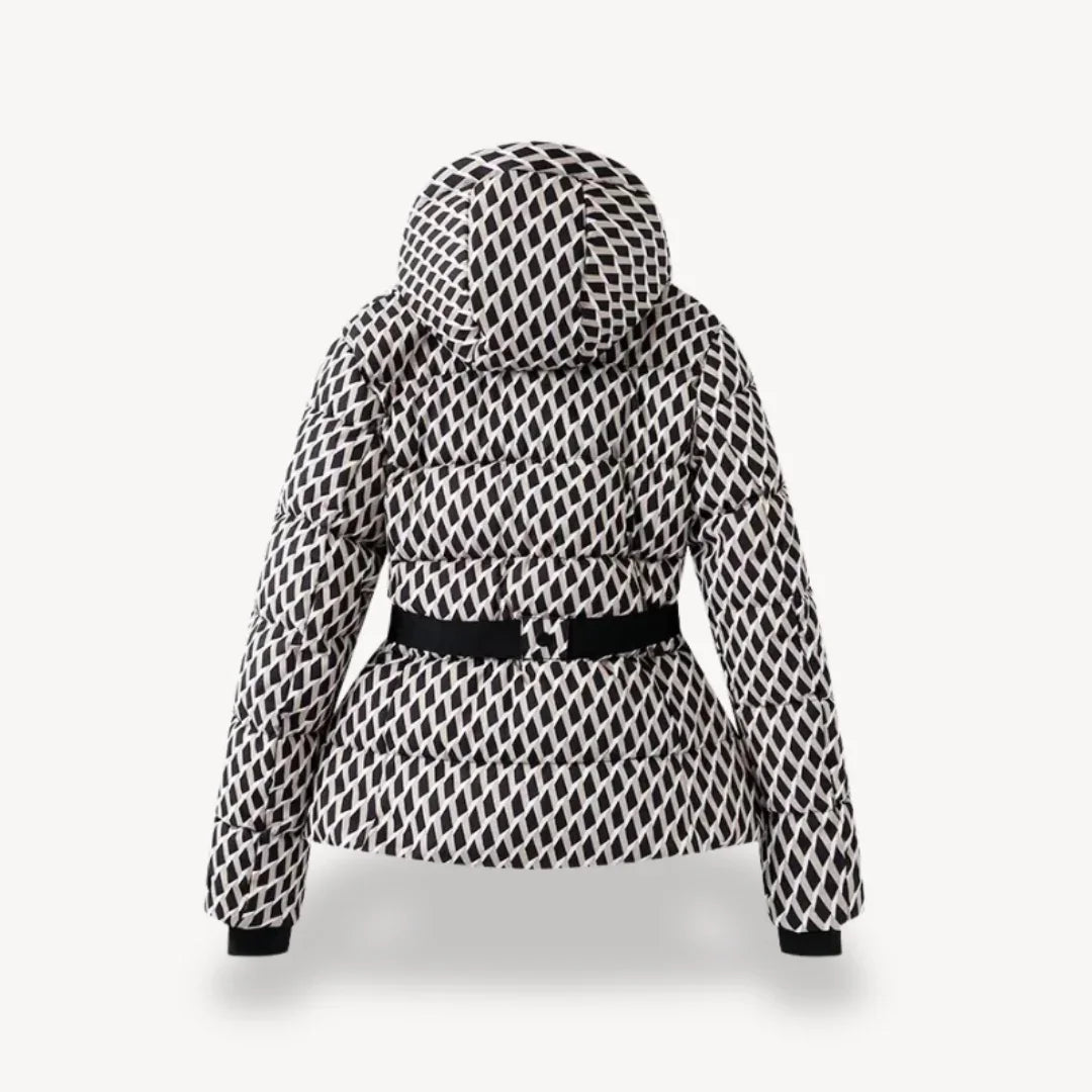 Kvinners Puffer Jakke Med Belte Justerbar Silhuett 2