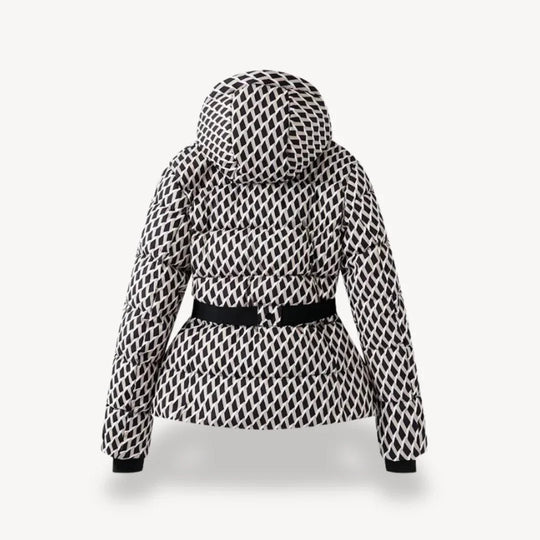 Kvinners Puffer Jakke Med Belte Justerbar Silhuett 2