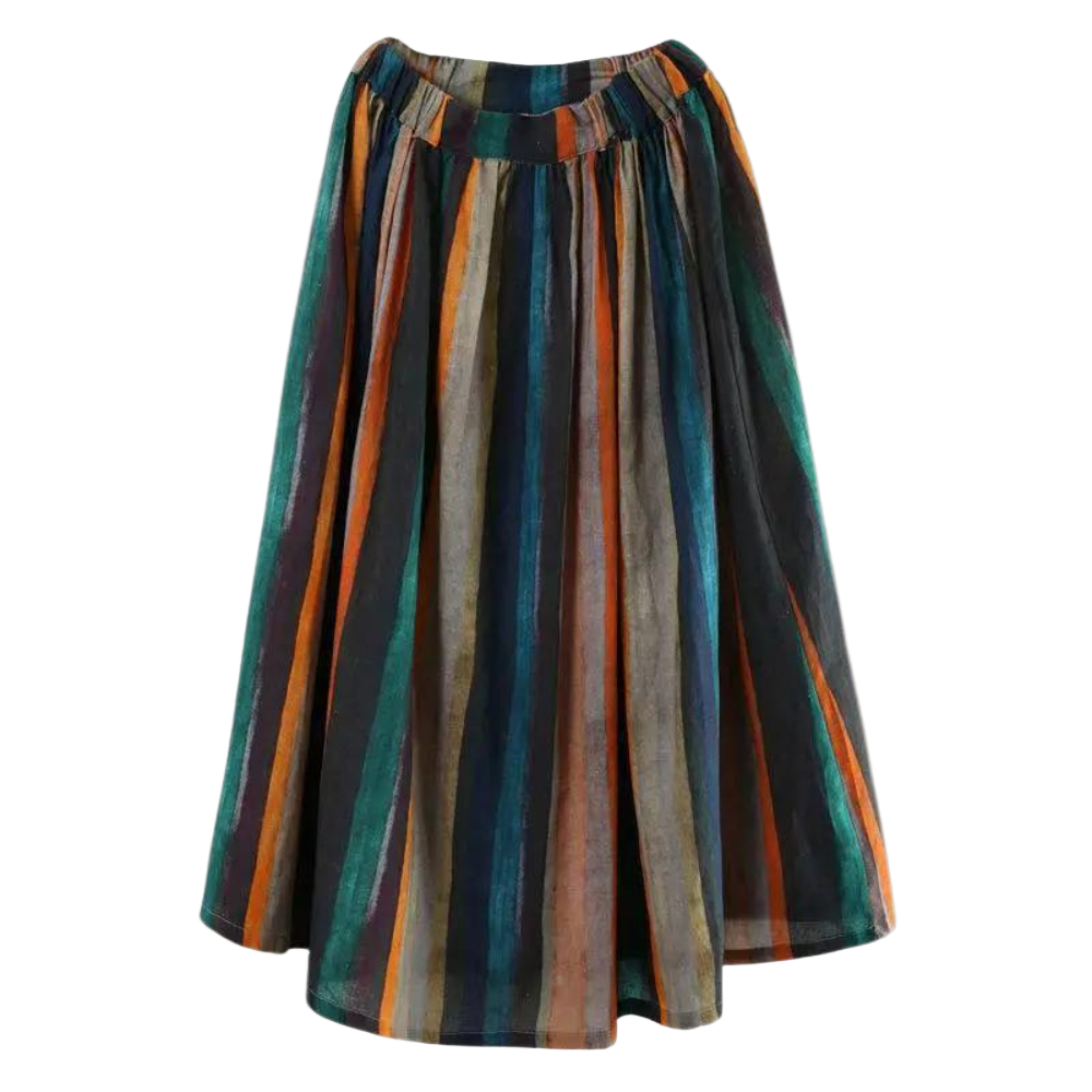 Kvinners Retro Nederdel med Striper 0