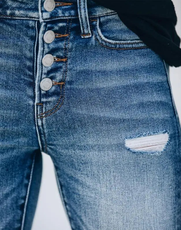 Kvinners Ripped Jeans Slim Fit Moderne Design 5