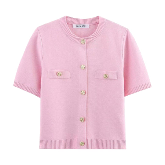 Kvinners Strikket Cardigan med Knapp Front 0