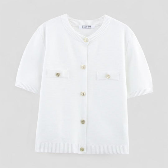 Kvinners Strikket Cardigan med Knapp Front 2