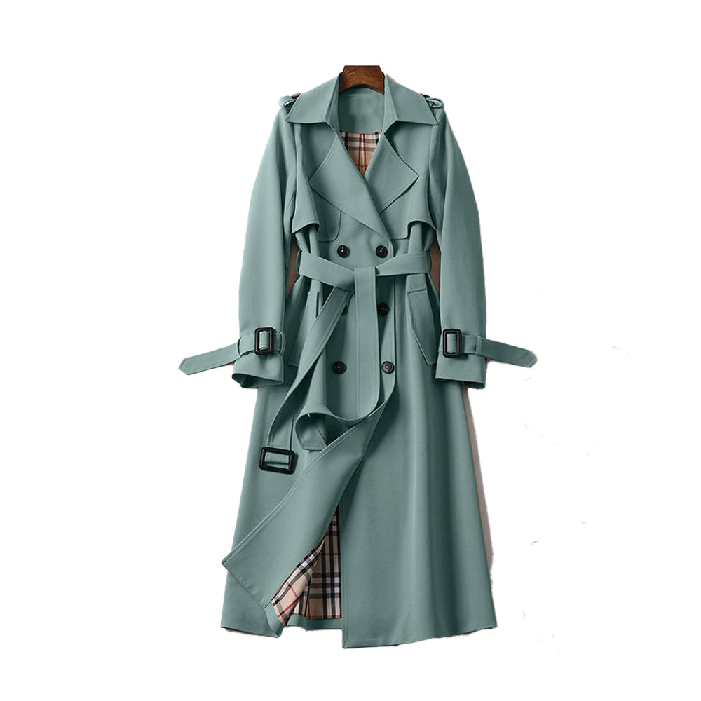 Kvinners Trenchcoat Med Dobbelknapp Og Allsidig Design 11