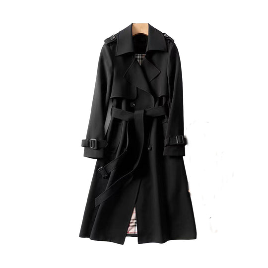Kvinners Trenchcoat Med Dobbelknapp Og Allsidig Design 7