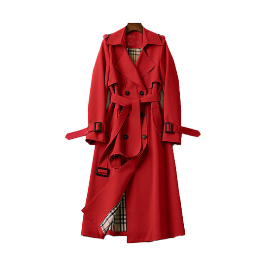 Kvinners Trenchcoat Med Dobbelknapp Og Allsidig Design 9