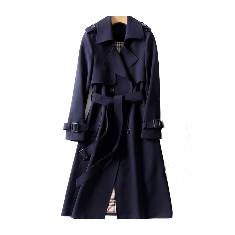Kvinners Trenchcoat med Dobbel Knapdesign 8