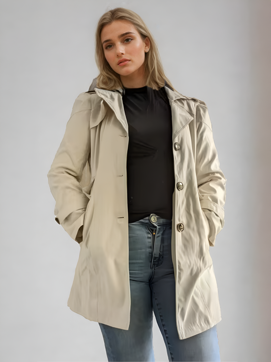 Kvinners Trenchcoat med Klassisk Design 1