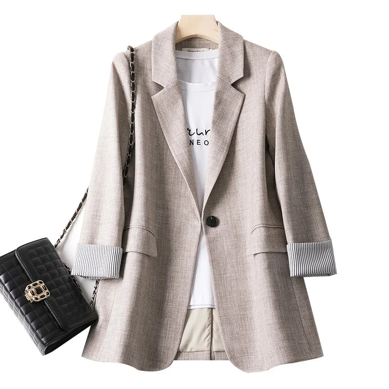 Kvinners Uformelle Blazer med Lange Ermer 1