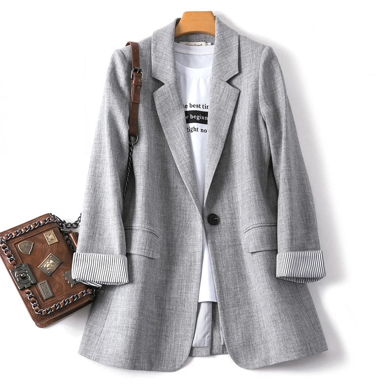 Kvinners Uformelle Blazer med Lange Ermer 4