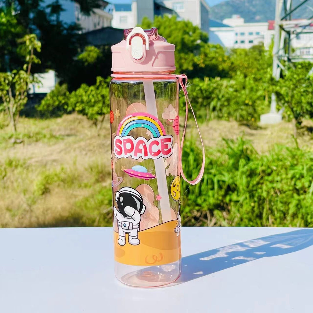 Kvinners Vannflaske Praktisk Design med Integrert Sugerør 500 ml 0
