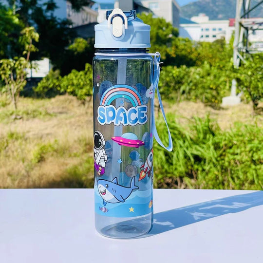 Kvinners Vannflaske Praktisk Design med Integrert Sugerør 500 ml 8