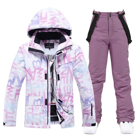 Kvinners Vinter Skidress med Hette 0