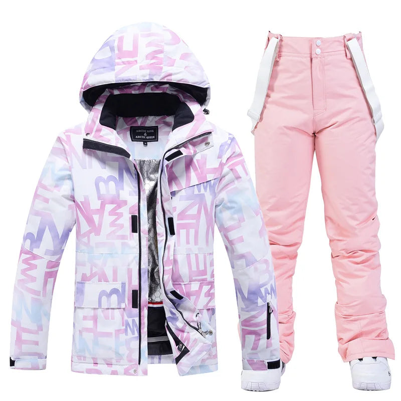 Kvinners Vinter Skidress med Hette 1