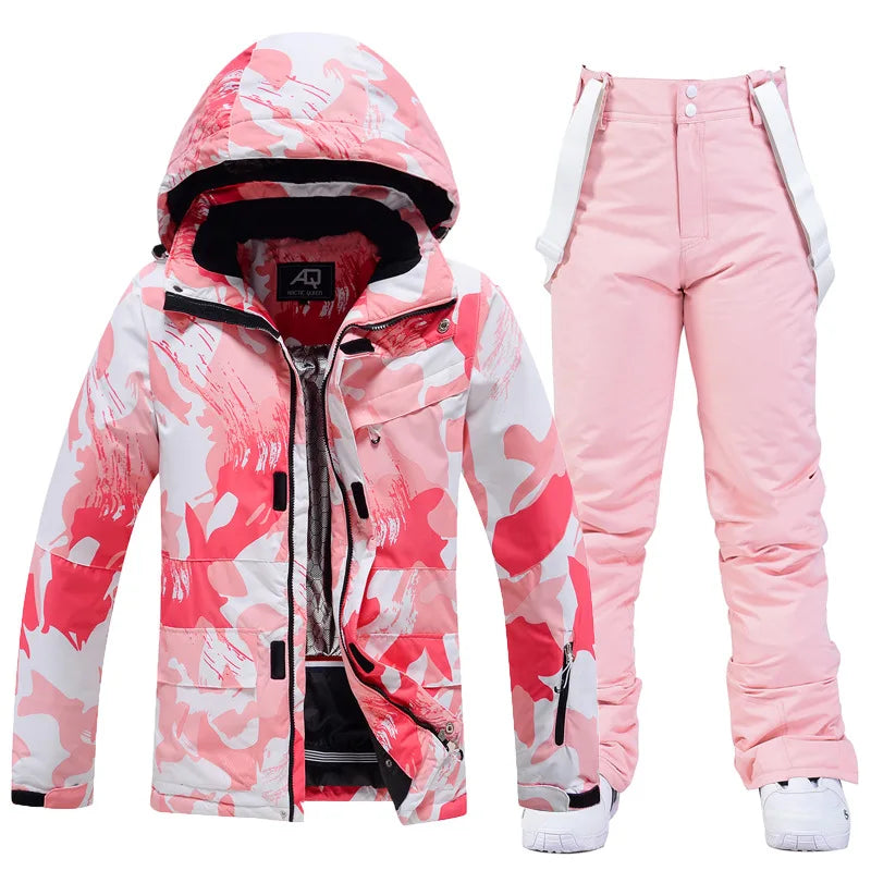 Kvinners Vinter Skidress med Hette 5