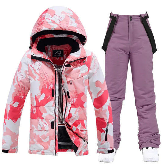 Kvinners Vinter Skidress med Hette 6