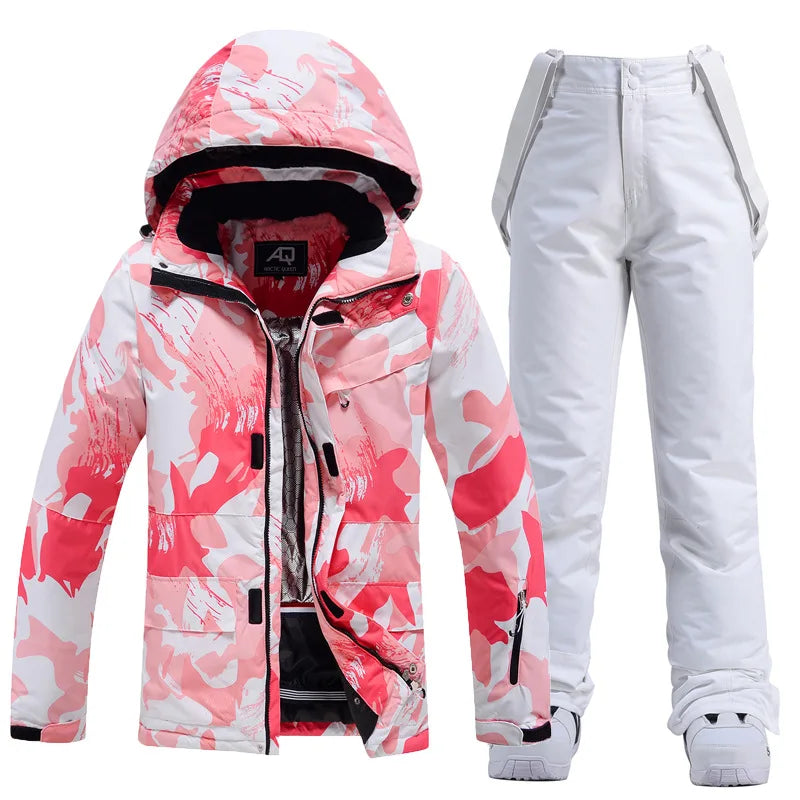 Kvinners Vinter Skidress med Hette 7
