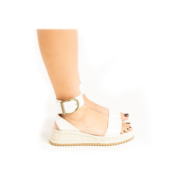 Kvinners Wedge Sandal Ankelstropp Syntetisk 1