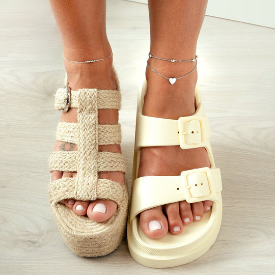 Kvinnes Ankelkledning Dobbelt Kjede Med Hjerte Detaljer 4