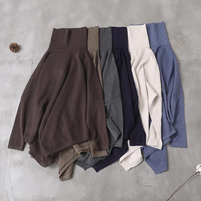 Kvinnes Asymmetrisk Hem Bluse Høy Hals 4