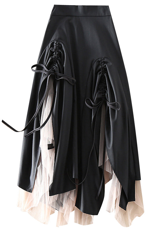 Kvinnes Asymmetrisk Tyllskjørt med Snøring 4