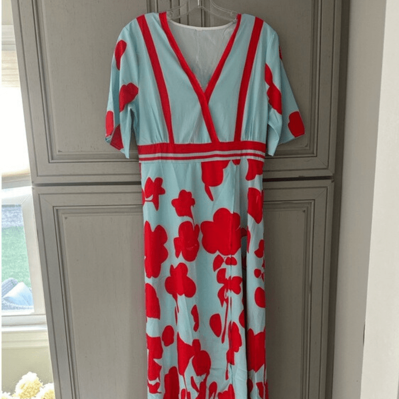 Kvinnes Blomsterkjole Flytende Polyester 5