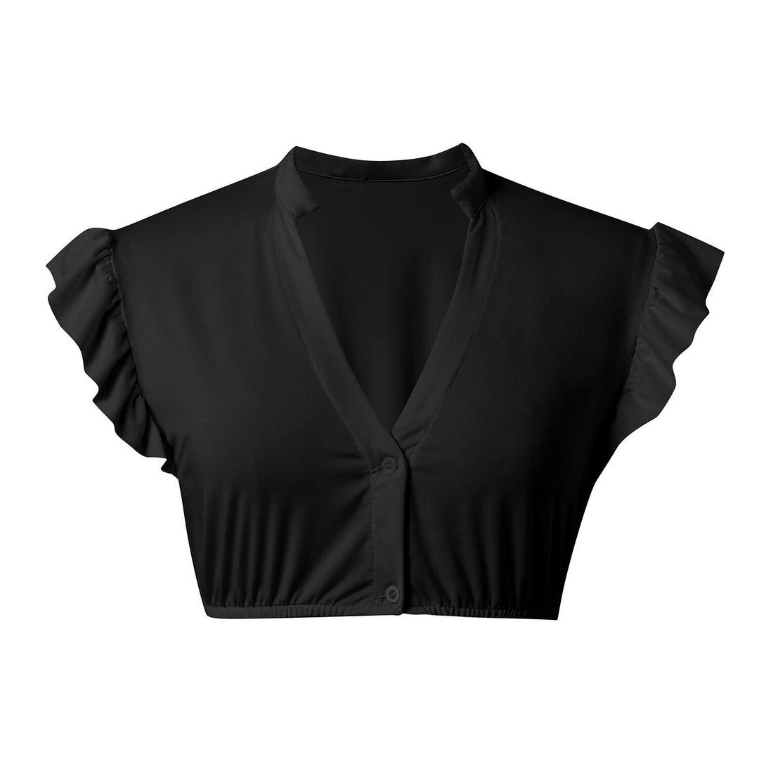 Kvinnes Dirndl Bluse med Volangermer 1