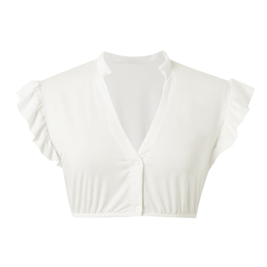 Kvinnes Dirndl Bluse med Volangermer 7