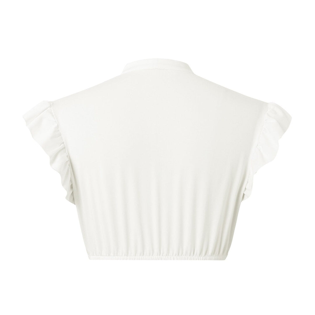 Kvinnes Dirndl Bluse med Volangermer 8