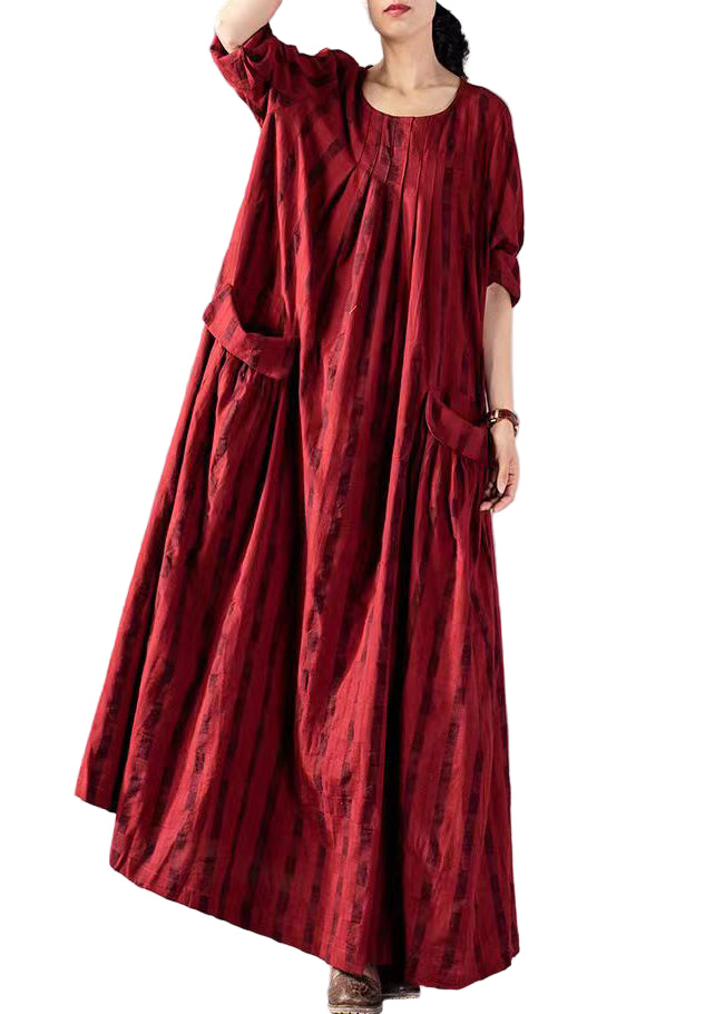 Kvinnes Feriekjole med Lange Ermer og Store Lommer 0