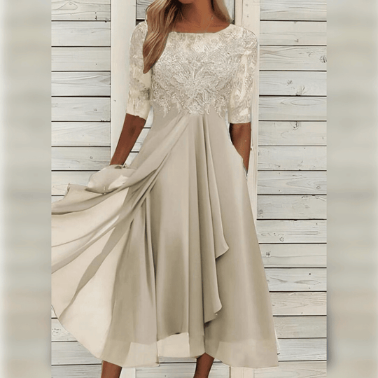 Kvinnes Maxi Kjole Asymmetrisk A-linje Lett Materiale 8