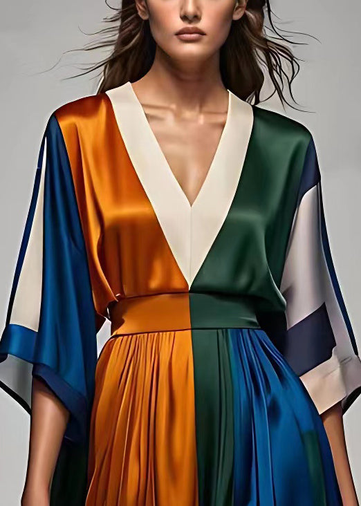 Kvinnes Maxi Kjole V-hals Høy Midje 2