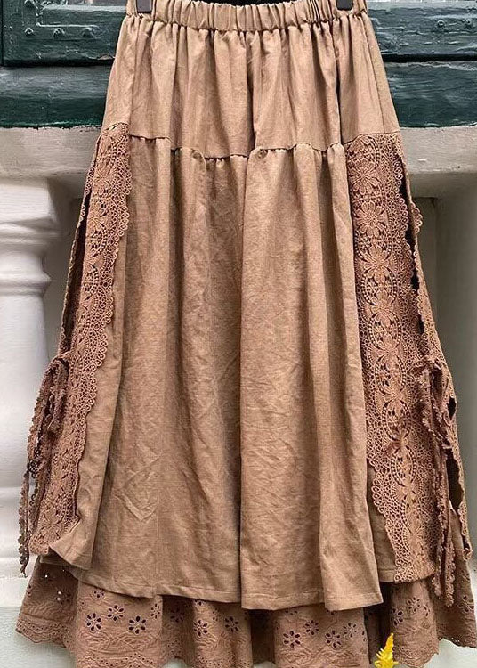 Kvinnes Søtt Skjørt med Blonder og Patchwork 3