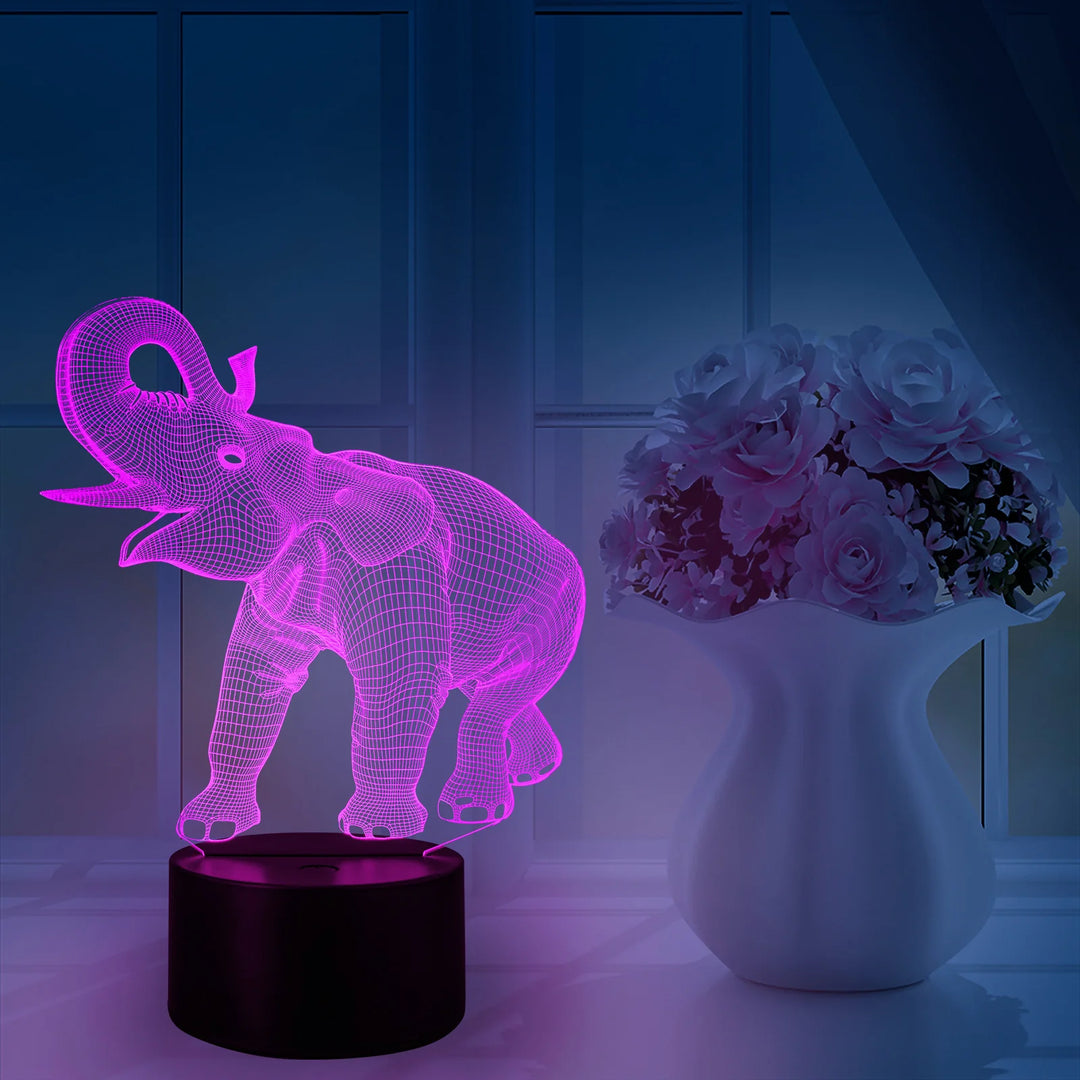 LED-nattlys Elefant med Fjernkontroll og Berøringsstyring 1