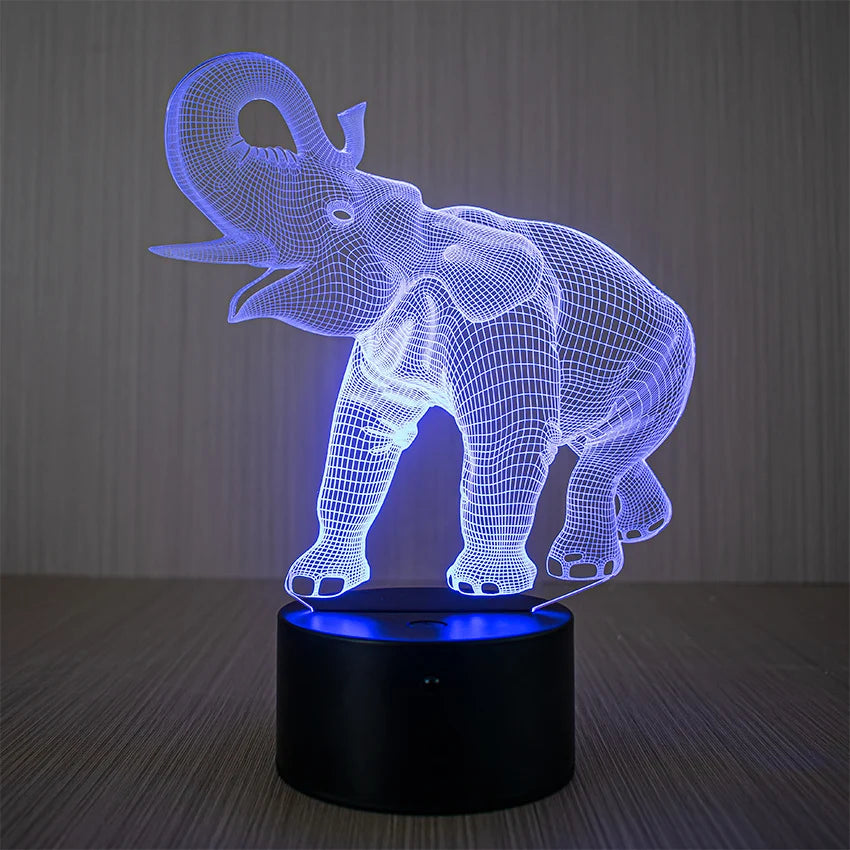LED-nattlys Elefant med Fjernkontroll og Berøringsstyring 2