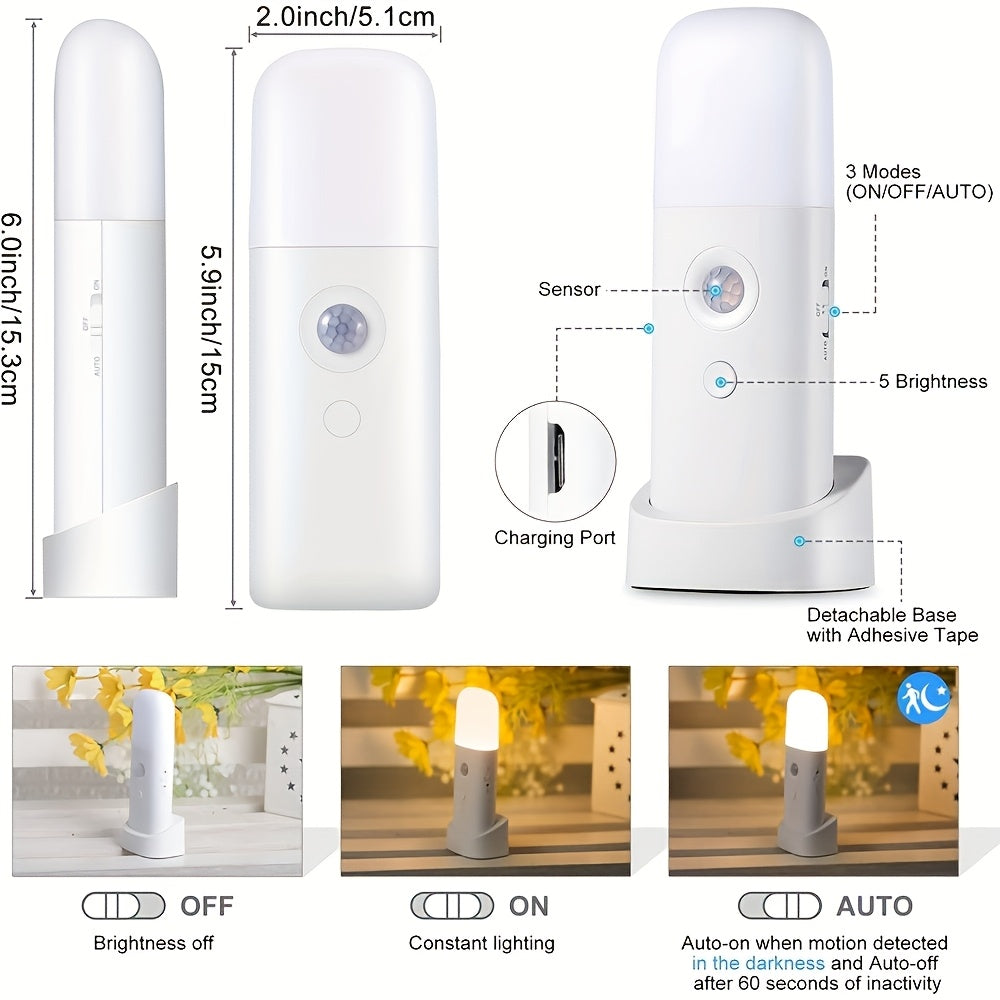LED Nattlampe med Bevegelsessensor og Justerbar Lysstyrke for Barn 5