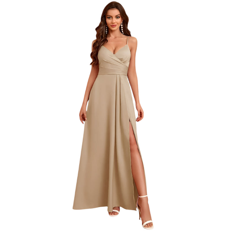 Lang Kjole Dame Bardot Utringning 100% Polyester Lange Ermer 0