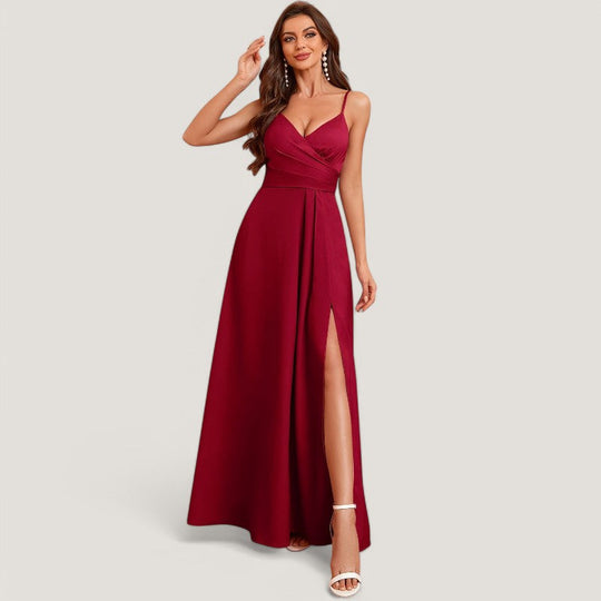 Lang Kjole Dame Bardot Utringning 100% Polyester Lange Ermer 1