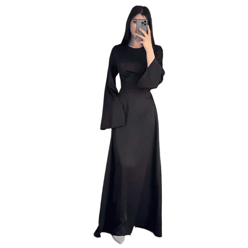 Lang Kjole Dame Satin Flatterende Design til Bryllup og Formelle Anledninger 0